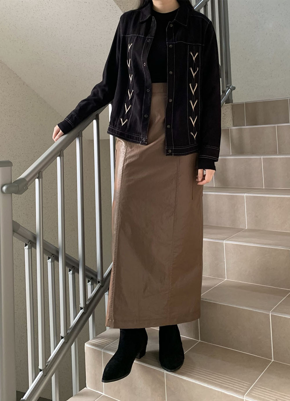 Coated Long Skirt