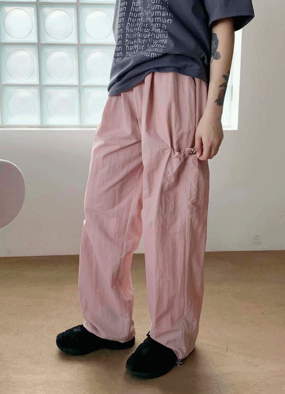String Pocket Nylon Pants (2colors)