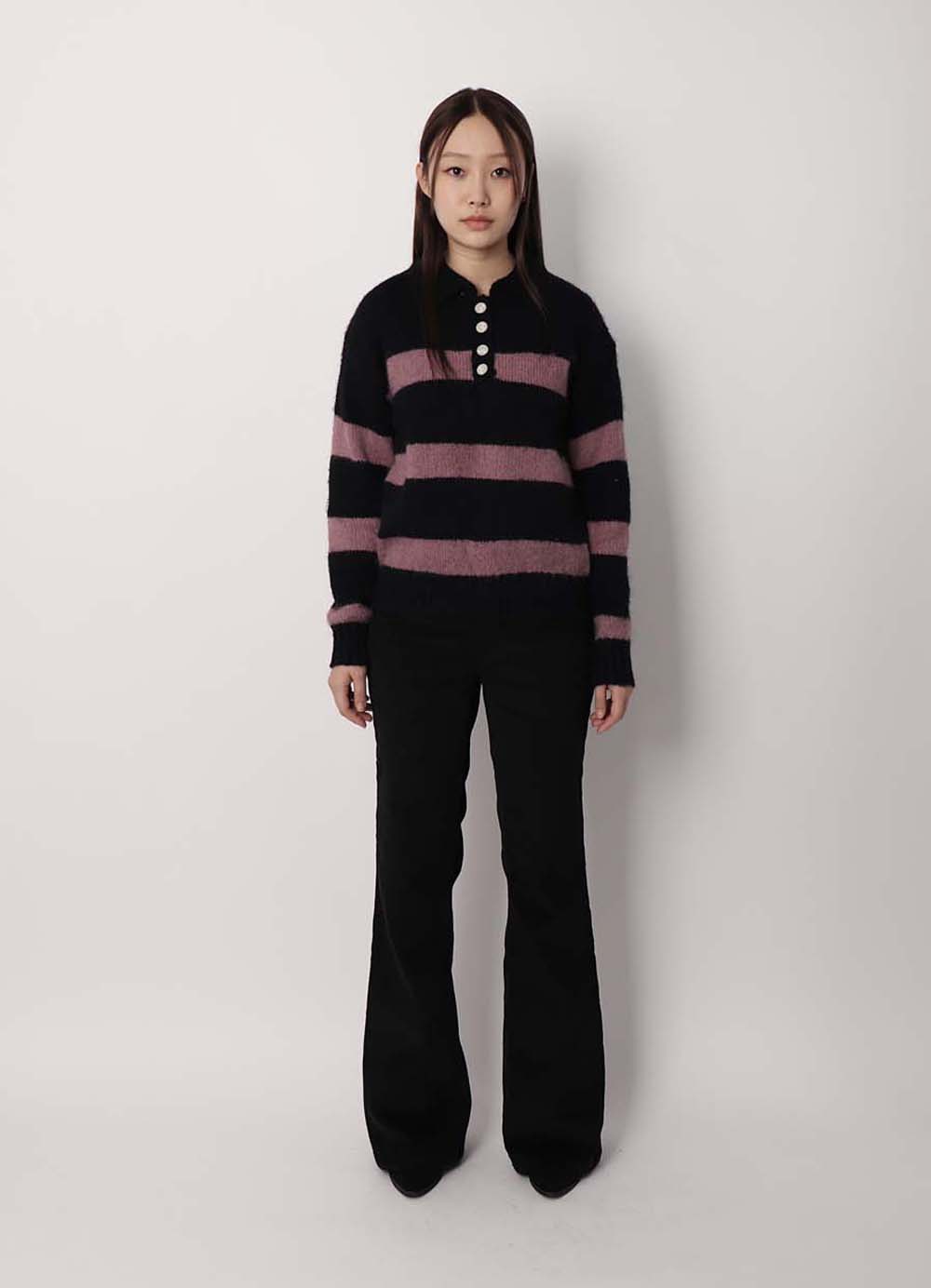 Pull Over Wool Stripe Knit