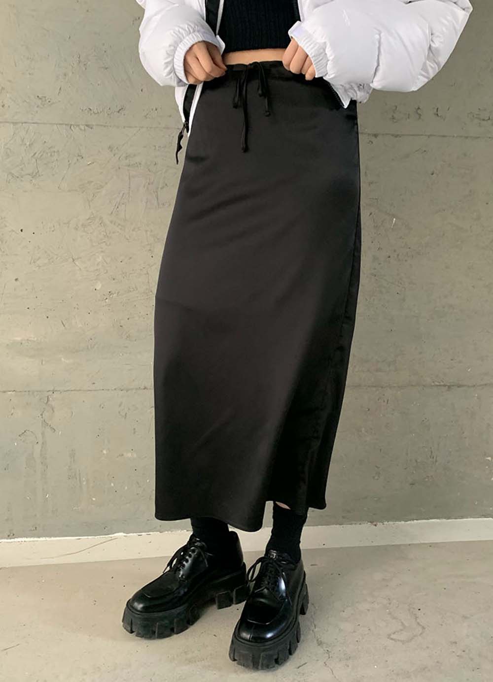 Silky Long Skirt (2colors)
